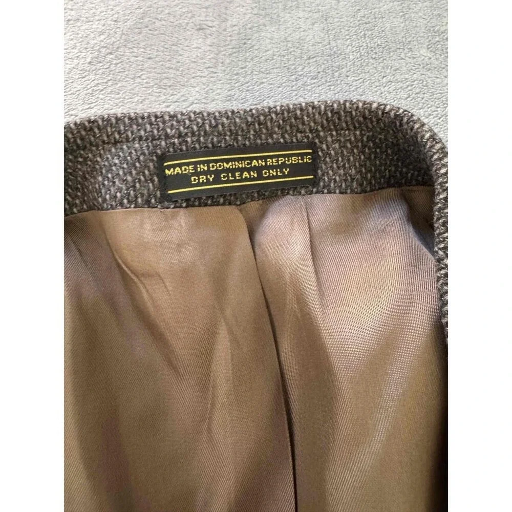 Bachrach Herringbone 2 Button Notched Lapel Patch Pockets Blazer‎ Jacket Wool